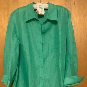 Green Coldwater Creek Blouse